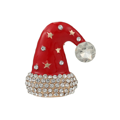 Broches de noël pour hommes et femmes, chapeau de père noël, gants, cloches, chaussettes, costume en strass, broches métalliques, Badges, cadeau du nouvel an, 2022