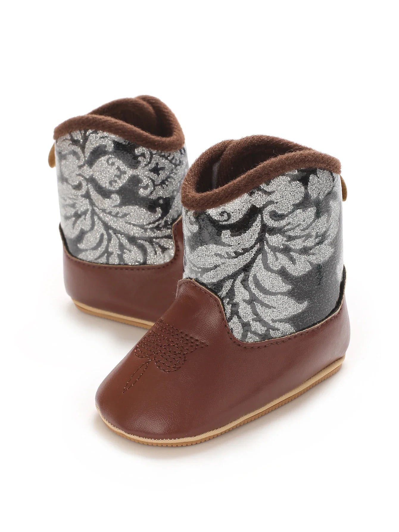 "Baby Cowboy Boots 0-18M - Autumn Western Style | Embroidered Mid-Calf Design | Fashion First Walkers"