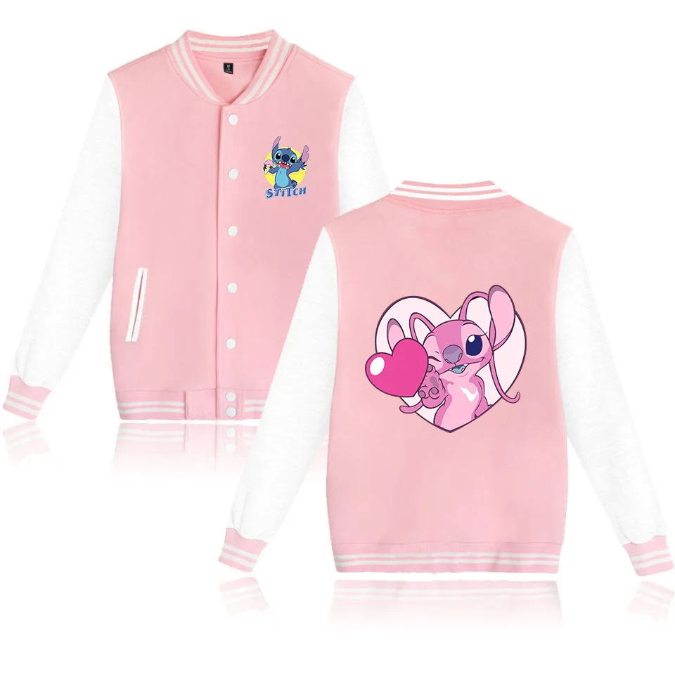 Veste de baseball Lilo Stitchou pour hommes et femmes, style hip-hop, Harajuku, streetwear, pour enfants, garçons et filles, manteaux amples pour l'université