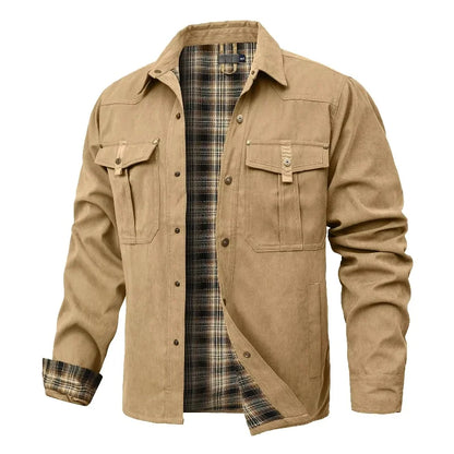 Vestes pour hommes, printemps, chemise doublée en flanelle, manteau, veste décontractée à boutons-pression, style cowboy occidental, haut de haute qualité, taille US