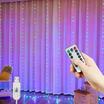 Rideau USB LED guirlandes lumineuses 3/4/6M télécommande chambre vacances mariage anniversaire noël décoration fée guirlande lampe