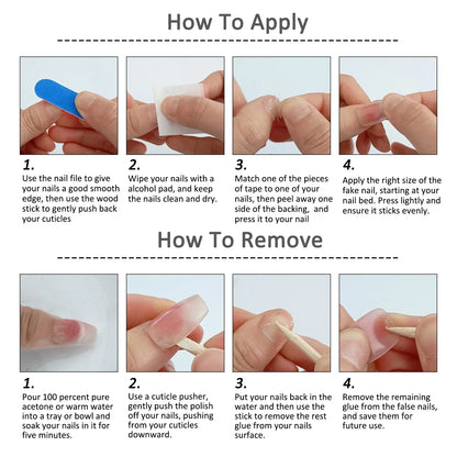 10Pcs Blue Handmade Press on Nails Cowboy Style Fake Nails Wearable Stick-on Nails Full Cover False Nail Uñas Накладные Ногти