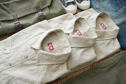 Western Sle Linen irt Men's Casual Long Sve Pure Color Loose Fit Classic Collar Button down Trendy Khaki irt