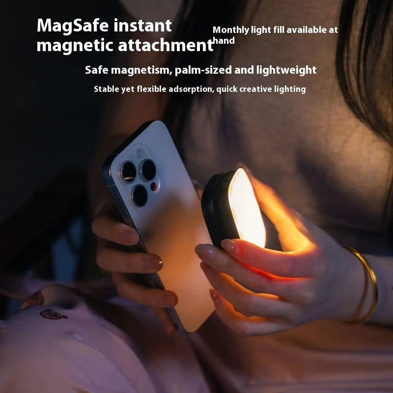 SmallRig Magnetic Phone Light,P48 Bi-Color Dimmable LED Fill-Light Foldable MagSafe Beauty Lamp Soft Panel,for IPhone16/Android