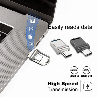 Type C USB2.0 Flash Drives Mini Metal Pen Ultra Dual Memory Stick 16GB 32GB 64GB 128GB Thumb Creative Business Gifts