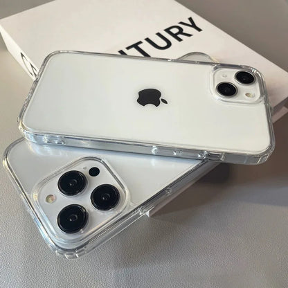 Luxury Transparent Soft Acrylic Phone Case For iPhone 16 15 14 13 12 11 Pro Max XS X XR 7 8Plus Mini Shockproof Protective Cover