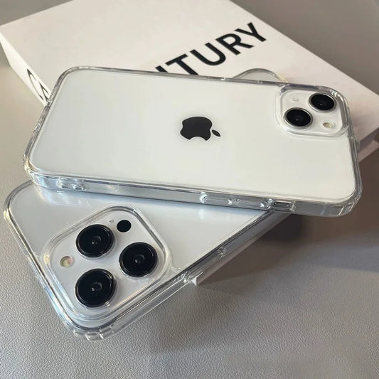 Luxury Transparent Soft Acrylic Phone Case For iPhone 16 15 14 13 12 11 Pro Max XS X XR 7 8Plus Mini Shockproof Protective Cover