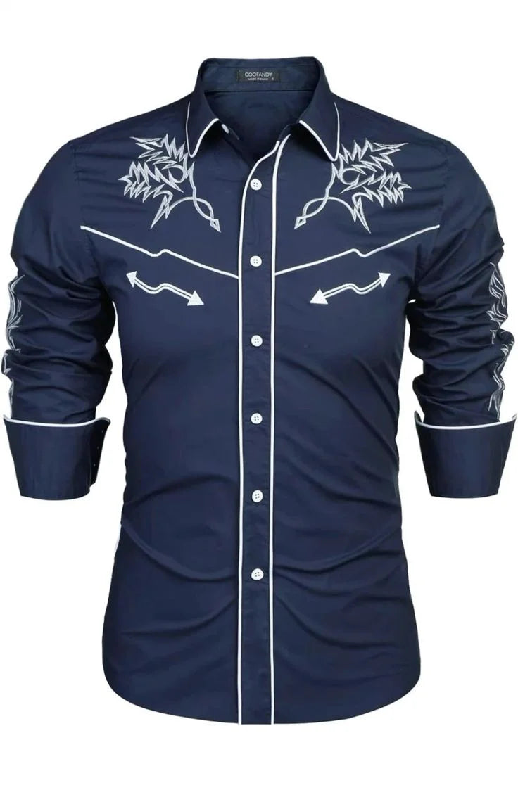 Western Denim Men's Shirt Comfortable and Soft Men's Clothing Long Sleeve Shirt Daily Wear Denim Shirt Fashion Button Design