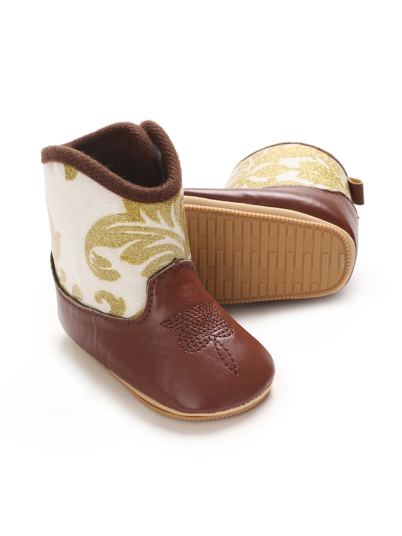 "Baby Cowboy Boots 0-18M - Autumn Western Style | Embroidered Mid-Calf Design | Fashion First Walkers"