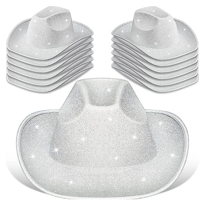 Chapeau de cowboy composite EVA rose en denim doré pour fête d'Halloween Chapeau de cowboy à paillettes d'Halloween