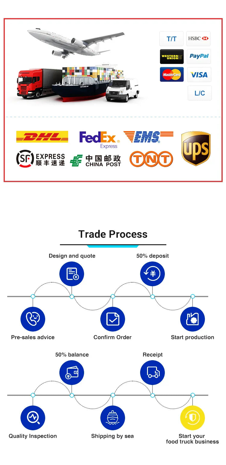 Pink Trailer for Sale New Food Truck Mobile Fast Food Cart Outdoor Kitchen Ice Cream Pizza Trailer Usa Standard