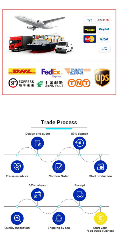 Pink Trailer for Sale New Food Truck Mobile Fast Food Cart Outdoor Kitchen Ice Cream Pizza Trailer Usa Standard