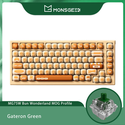 Akko MonsGeek MG75W Bun Wonderland Mechanical Keyboard 75% 83 Keys Hot Swap USB Type-C/2.4G Wireless Dual-mode Gaming Keyboard