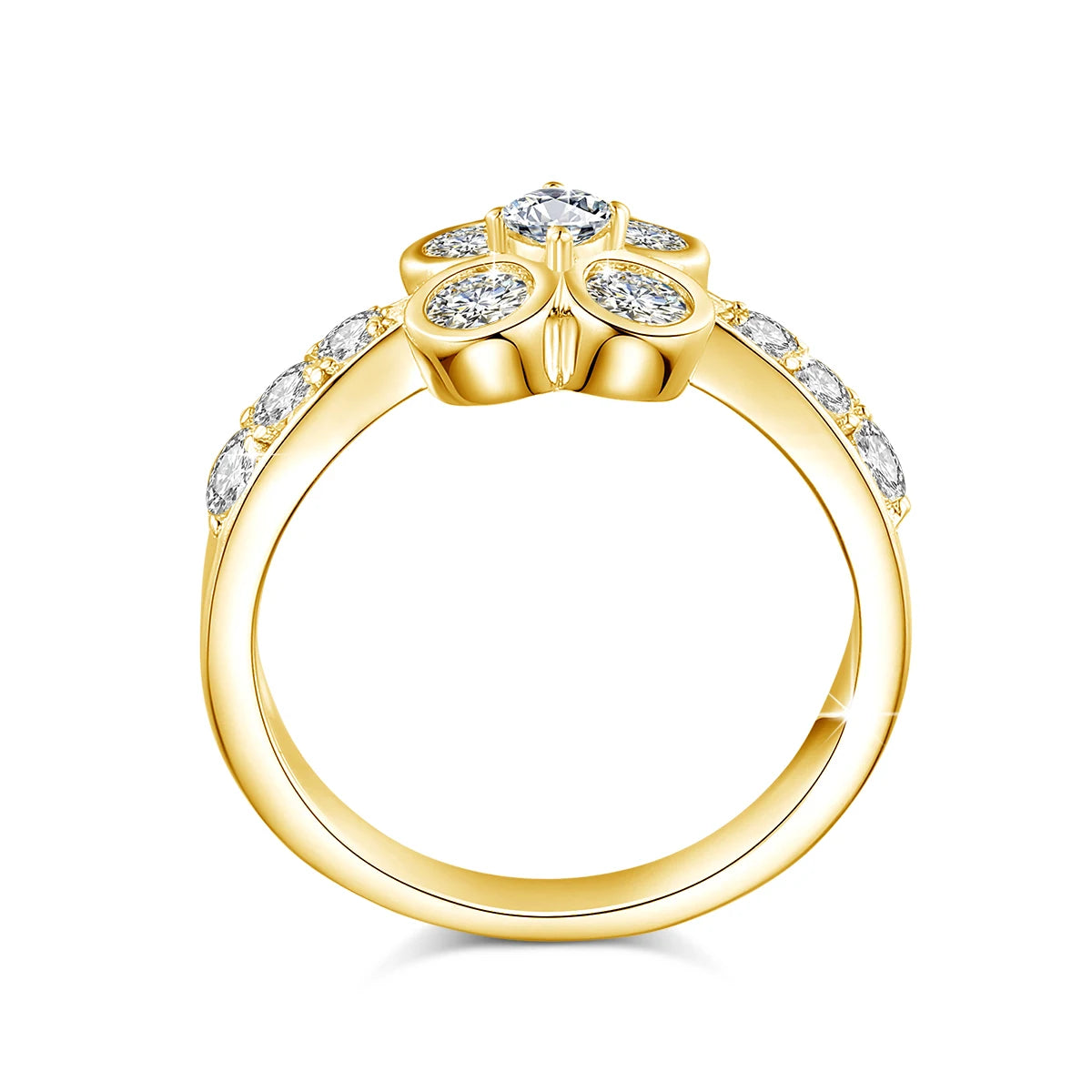 0.9CT Moissanite Ring for Women D VVS1 Round Diamond Double Halo Ring Engagement Christmas 925 Sterling Silver Wedding