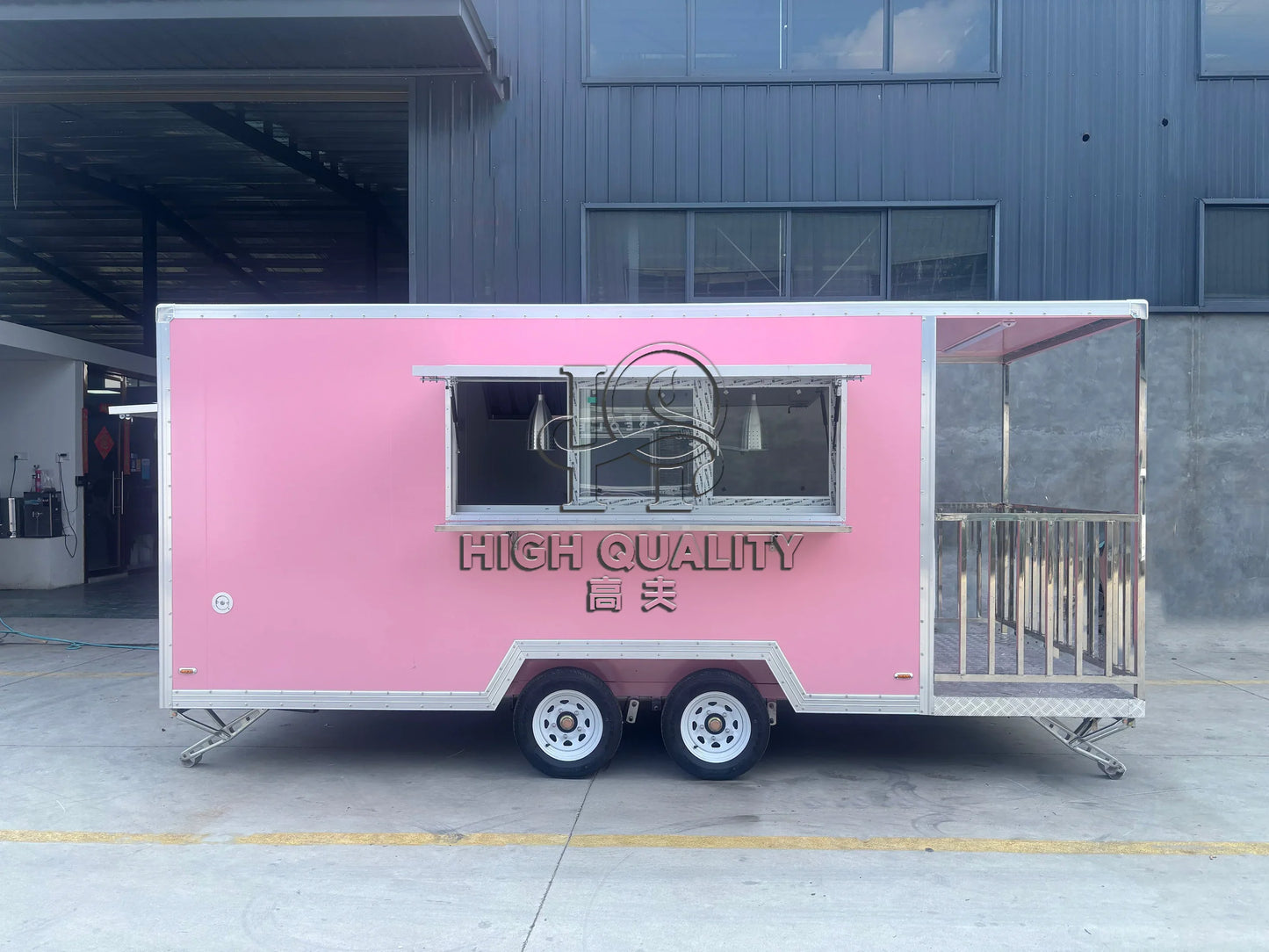 Pink Trailer for Sale New Food Truck Mobile Fast Food Cart Outdoor Kitchen Ice Cream Pizza Trailer Usa Standard