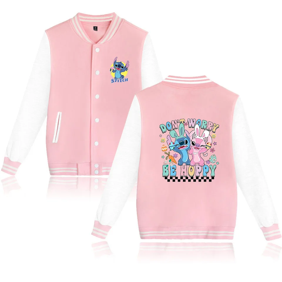 Veste de baseball Lilo Stitchou pour hommes et femmes, style hip-hop, Harajuku, streetwear, pour enfants, garçons et filles, manteaux amples pour l'université