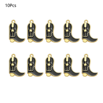Pendentif Cowboy Western DIY Fabrication artisanale de bijoux pour boucles d'oreilles Bracelet Collier Émail Chapeau Cowgirl Bottes Breloques Accessoires