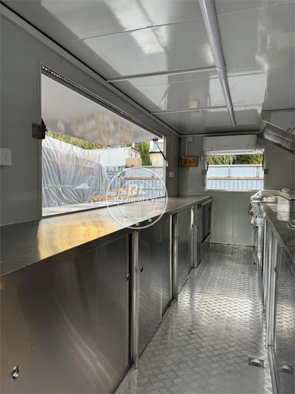 Commerical Food Truck Stainless Steel Snack Cart Hot Dog Coffee Kiosk Mobile Kitchen Concession Food Truck Trailer For Sale