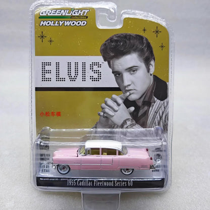 GreenLight 1:64 1955 Cadillac Fleetwo Series 60 godfather Elvis Presley Model Collectible Toy Gift Souvenir Display Ornament