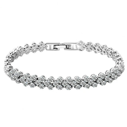Bracelet élégant pour femme, chaîne en zircon cubique, strass brillants incrustés, cadeau idéal