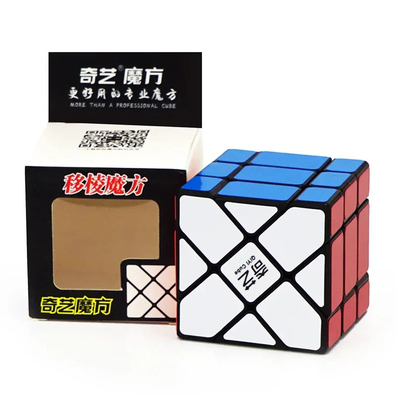 [CubeFun]QiYi Axis Cube Tiled / Fisher Cube Tiled / Windmill Cube Tiled Magic Cube Black Set Speed Cubes Puzzles Toys