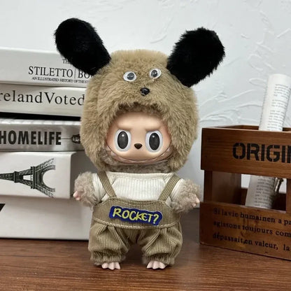 17cm Labubu  Mini Plush Toy Multiple Styles Clothing Set Labubu Outfit Accessories Trendy Play Clothing Labubu Clothes Gift