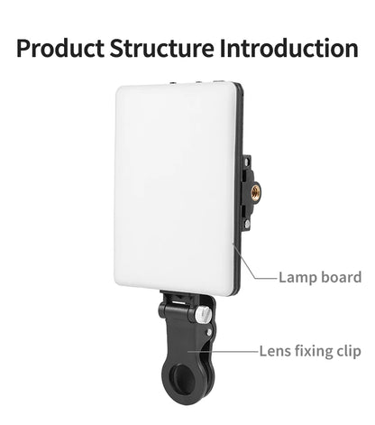 Mini lumière de remplissage LED RVB, poche droite, photographie vidéo, éclairage de poche, clip Vlog en direct pour téléphone, iPhone, iPad, ordinateur portable, appareil photo