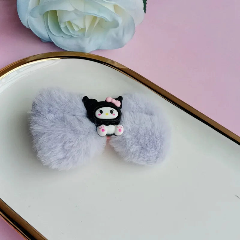 Kawaii Hair Accessories Side Clips That Won Hurt Hair Cute Cartoon Kuromi With Multiple Colors Choose Two Designs Girl Gift Toy