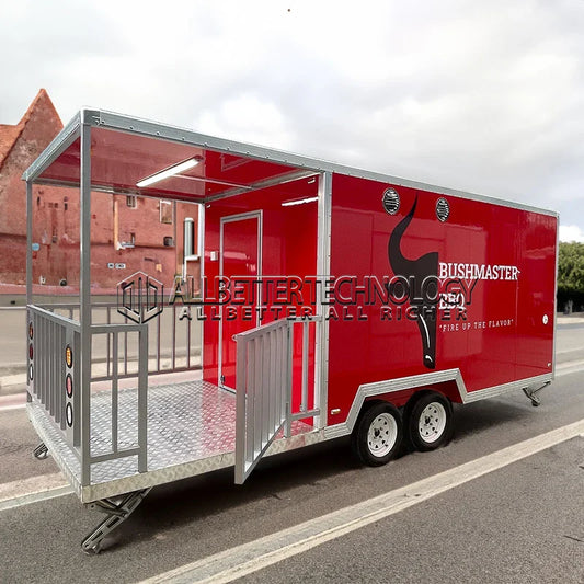 Allbetter Fully Equipment Mobile Food Truck Fast Bbq Pizza Food Trucks Concession Food Trailer with Extension for Small Business