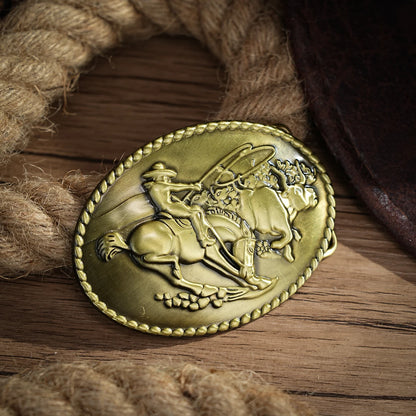 Boucle de ceinture western vintage avec initiales, motif cowboy et rodéo, grande tête de mort argentée, pour homme et femme