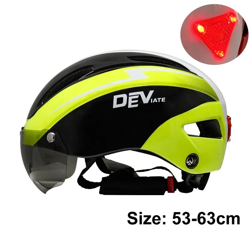 Casque de vélo avec lumière LED pour hommes et femmes, casque de vélo à lentille magnétique, route, montagne, équitation, sports de vélo, planche à roulettes, scooter