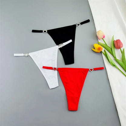 3PCS Rhinestone Strap G-String