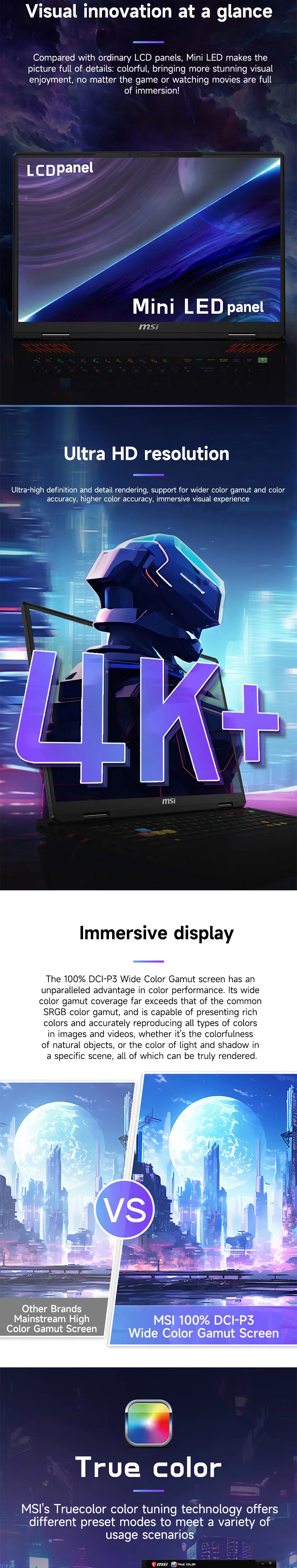 2025 MSI Raider A18 HX Gaming Laptop 18 Inch Mini LED 4K 120Hz UHD+ Screen Netbook AMD R9-9955HX3D 64GB 2TB RTX5080 Notebook PC