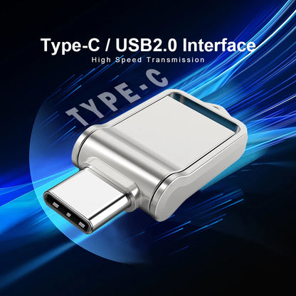 Type C USB2.0 Flash Drives Mini Metal Pen Ultra Dual Memory Stick 16GB 32GB 64GB 128GB Thumb Creative Business Gifts