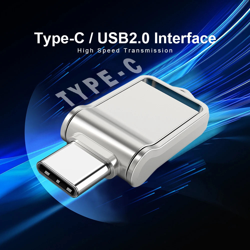 Type C USB2.0 Flash Drives Mini Metal Pen Ultra Dual Memory Stick 16GB 32GB 64GB 128GB Thumb Creative Business Gifts
