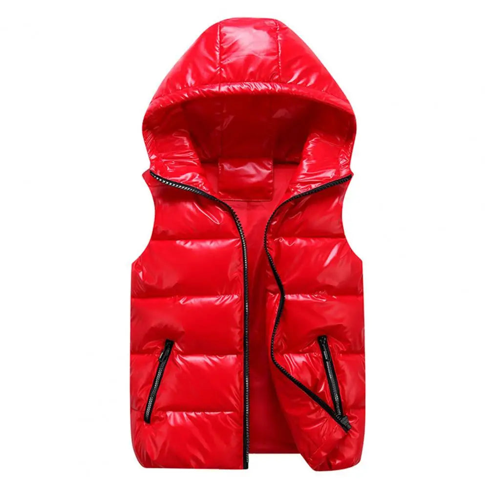 Gilet d'hiver chaud pour femme, poches de couleur vive, gilet rembourré en coton, couche intérieure matelassée, gilet de couleur vive pour femme, streetwear