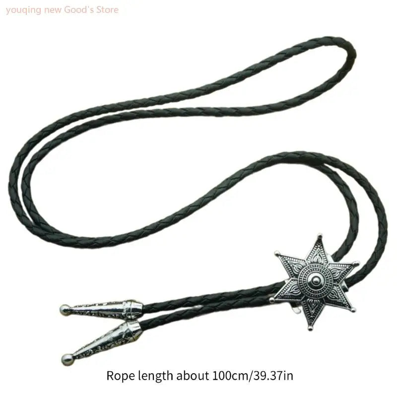 49ME Bolotie for Male Teens Cowboy Western Cowgirl Sweater Shirt Decors Necktie