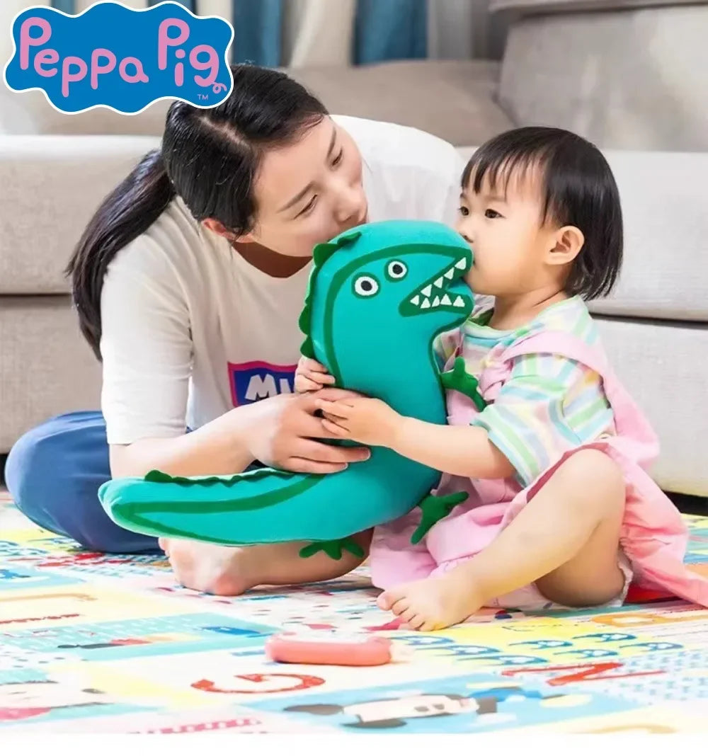 Peppa Pig Mr. Dinosaur of George Pig Two-sided Plush Stuffed Kawaii Doll  Home Room Decoration Holiday Birthday Kids Toy Gift