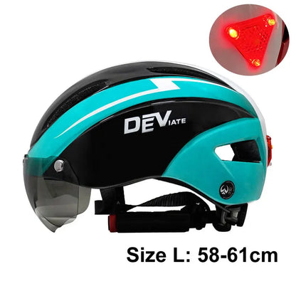Casque de vélo avec lumière LED pour hommes et femmes, casque de vélo à lentille magnétique, route, montagne, équitation, sports de vélo, planche à roulettes, scooter