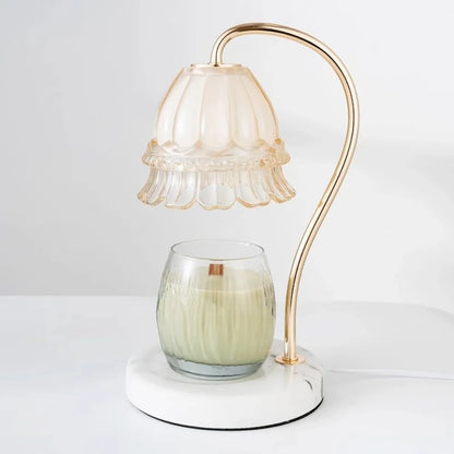 Lampe de bureau à bougie d'aromathérapie avec diffuseur d'arômes en marbre, minuterie d'éclairage à heure fixe, éclairage d'ambiance d'aromathérapie