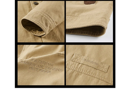 Vestes en coton pour hommes, tendance, printemps-automne, vêtements d'extérieur, coupe-vent, col rabattu, vestes tactiques, 5XL