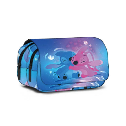 Anime Stitch Fully Printed Flap Pen Bag Stationery Box Pencil Case Primary and Secondary School Student School Bag Cartoon