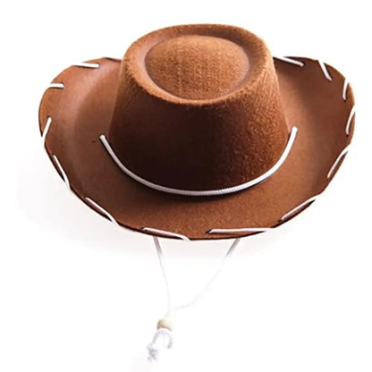 Accessoire de Cowboy chapeau de Cowboy Performance Costume de Cosplay chapeau de princesse en feutre accessoire habillage réglable chapeau de fête d'enterrement de vie de jeune fille femmes
