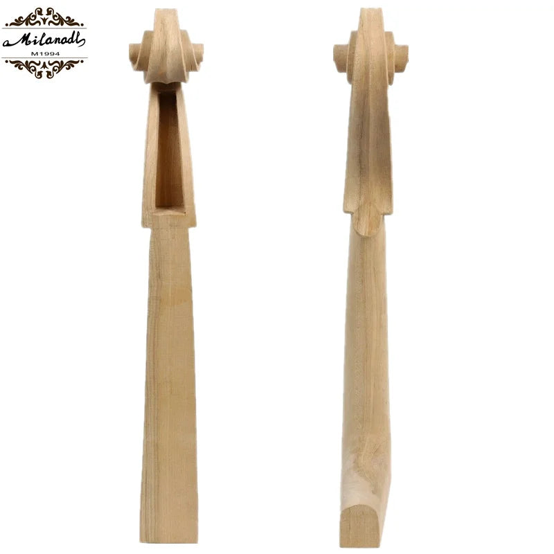 1 pièces inachevé 4/4 3/4 1/2 1/4 violoncelle cou tête défilement érable pleine taille non verni bricolage violoncelle pièces accessoires