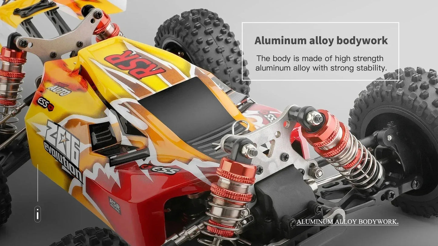 WLtoys 124016 124017 V8 75 km/h Voiture télécommandée électrique 4x4 sans balais haute vitesse tout-terrain Drift pour adultes