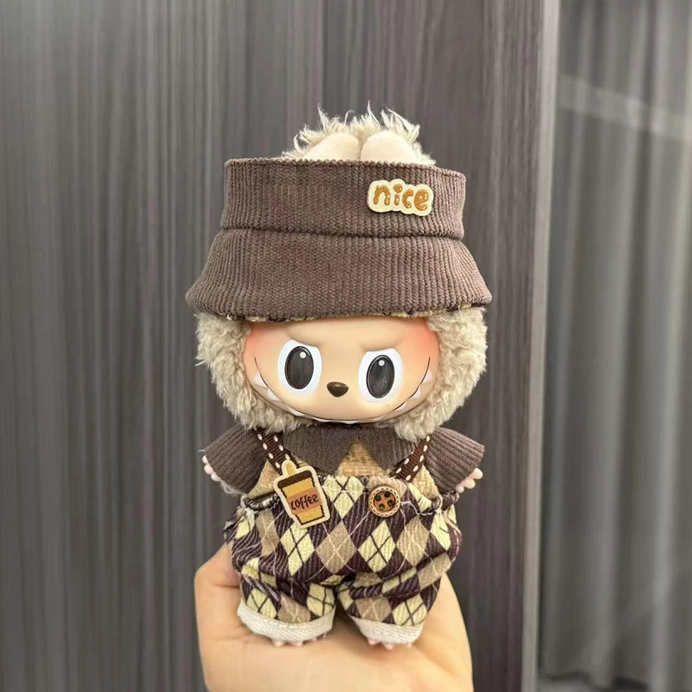 Labubu Doll Clothes Enamel Labu Cloth 17cm Doll Cute Dress-up Climbing Clothes Skirt Plush Toy Clothes