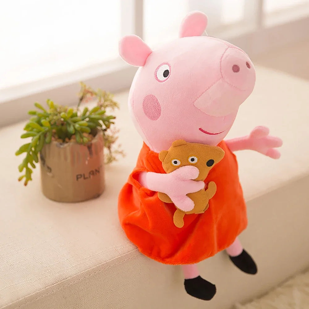 30CM Peppa Pig Toys Kawaii Piggy George Piggy Daddy Piggy Mummy Cartoon Dolls Children's Room Decoration Cushions Pillows Gifts