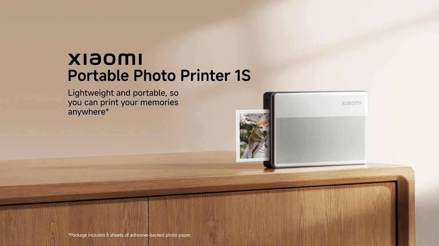 Xiaomi Portable Photo Printer 1S Bluetooth Thermal Print ZINK Inkless Technology Xiaomi App Wireless Portable Photo Printing