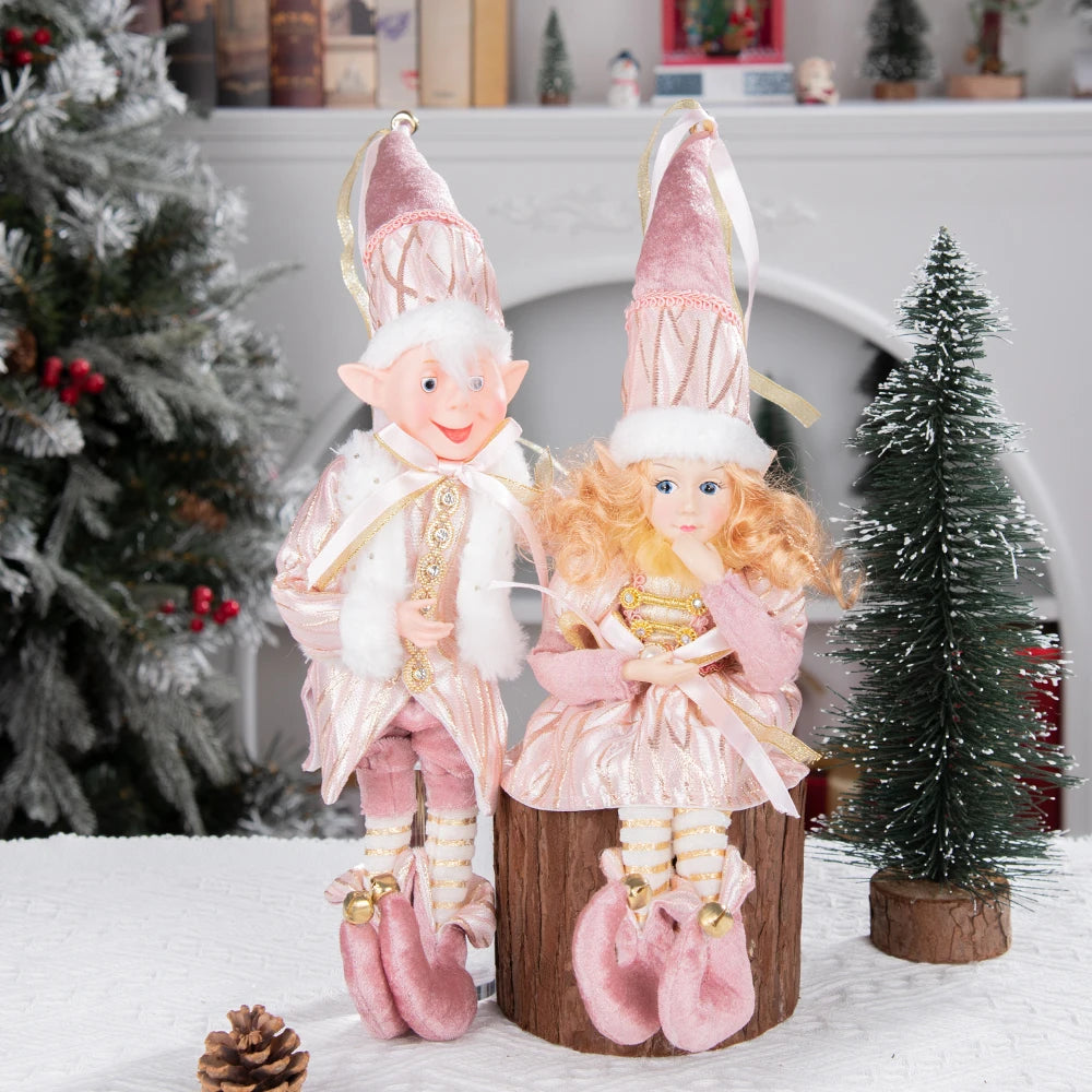 1 Pair Christmas Tree Decorations Cute Angel Doll Girl Pendant Navidad 2024 New Year Christmas Tree Ornaments Xmas Gift For Kids