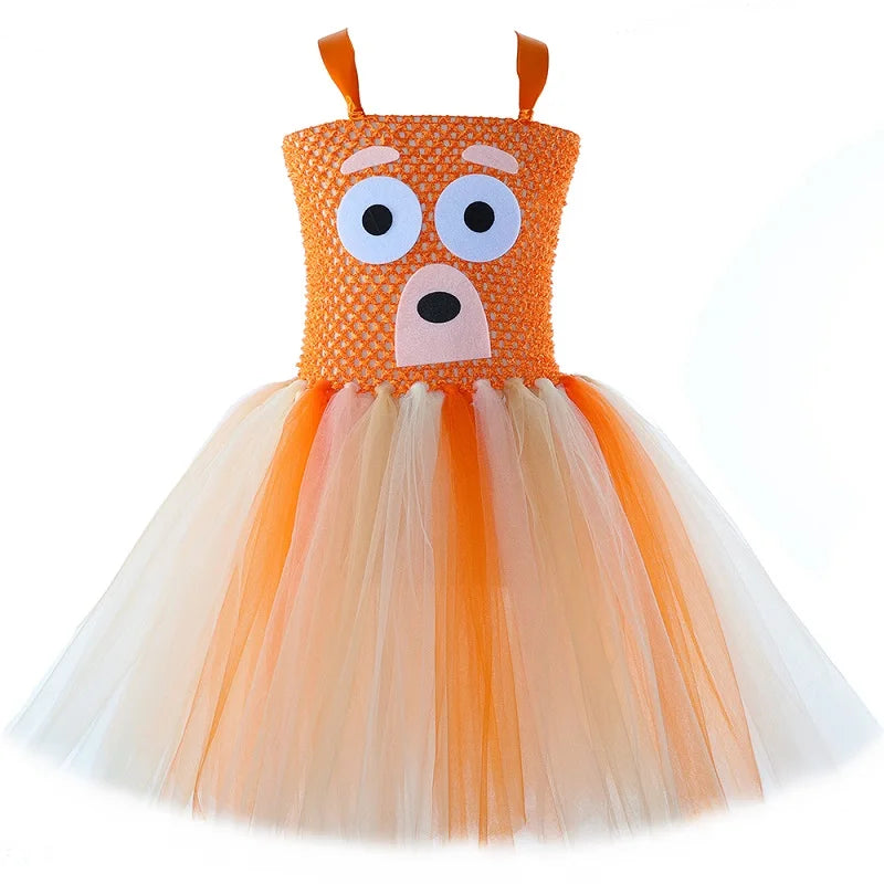 Costume pour filles, robe tutu de chien de berger de dessin animé,  costumes de chiot de chien d'animal pour enfants, déguisement de fête d'Halloween pour tout-petits